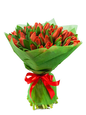 картинка, фото Букет из красных тюльпанов  от MarketFlowers.ru
